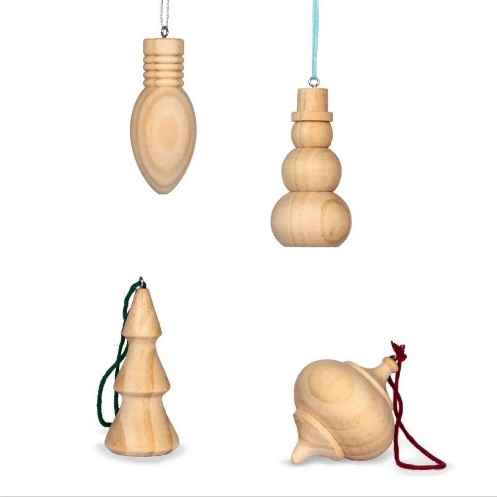 3 for $15 SALE Set of 4 Wooden Ornaments from Target Bullseye 2025 Collection